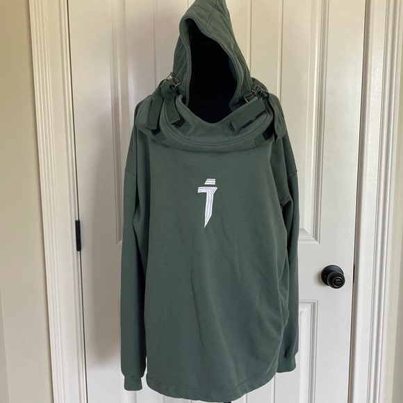 Tenshi Other - Tenshi Japanese Streetwear Hoodie Size XL Green Fish Mouth Harajuku Techware